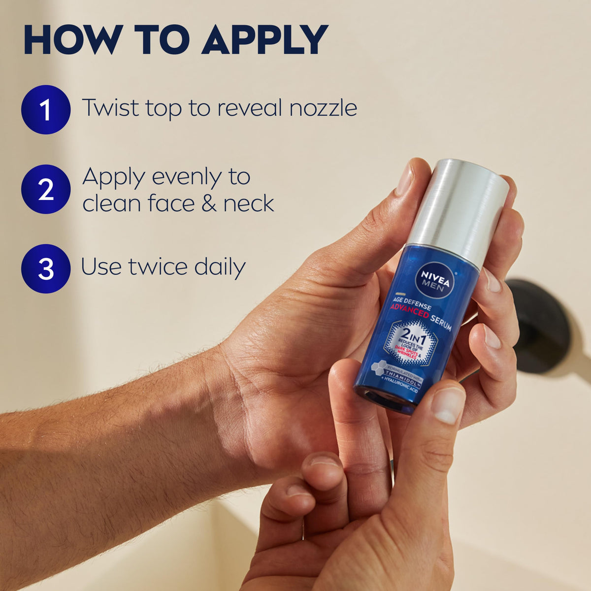 NIVEA MEN Age Defense 2 in 1 Face Serum, 1 FL OZ NIVEA MEN