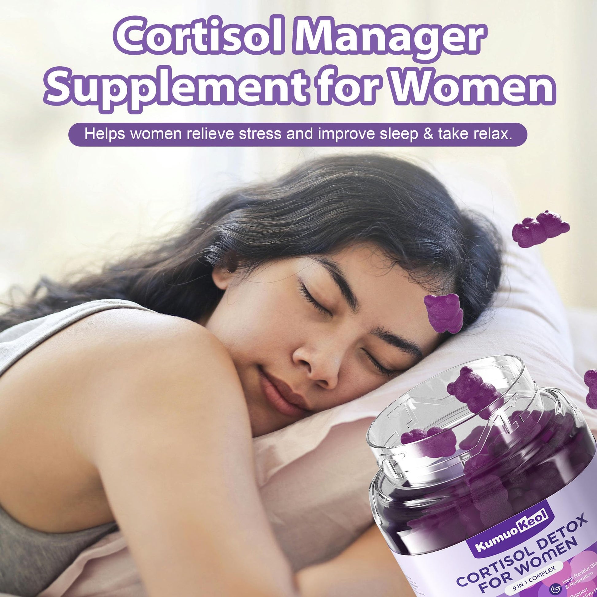 Cortisol Supplements for Women, Lower Cortisol for Women, Cortisol Gummies with Ashwagandha, Magnesium, L-Theanine, Phosphatidylserine, Vitamin, Relaxation, Focus, Sugar-Free, Vegan, 90 Count KumuoKeol buy australia supplements