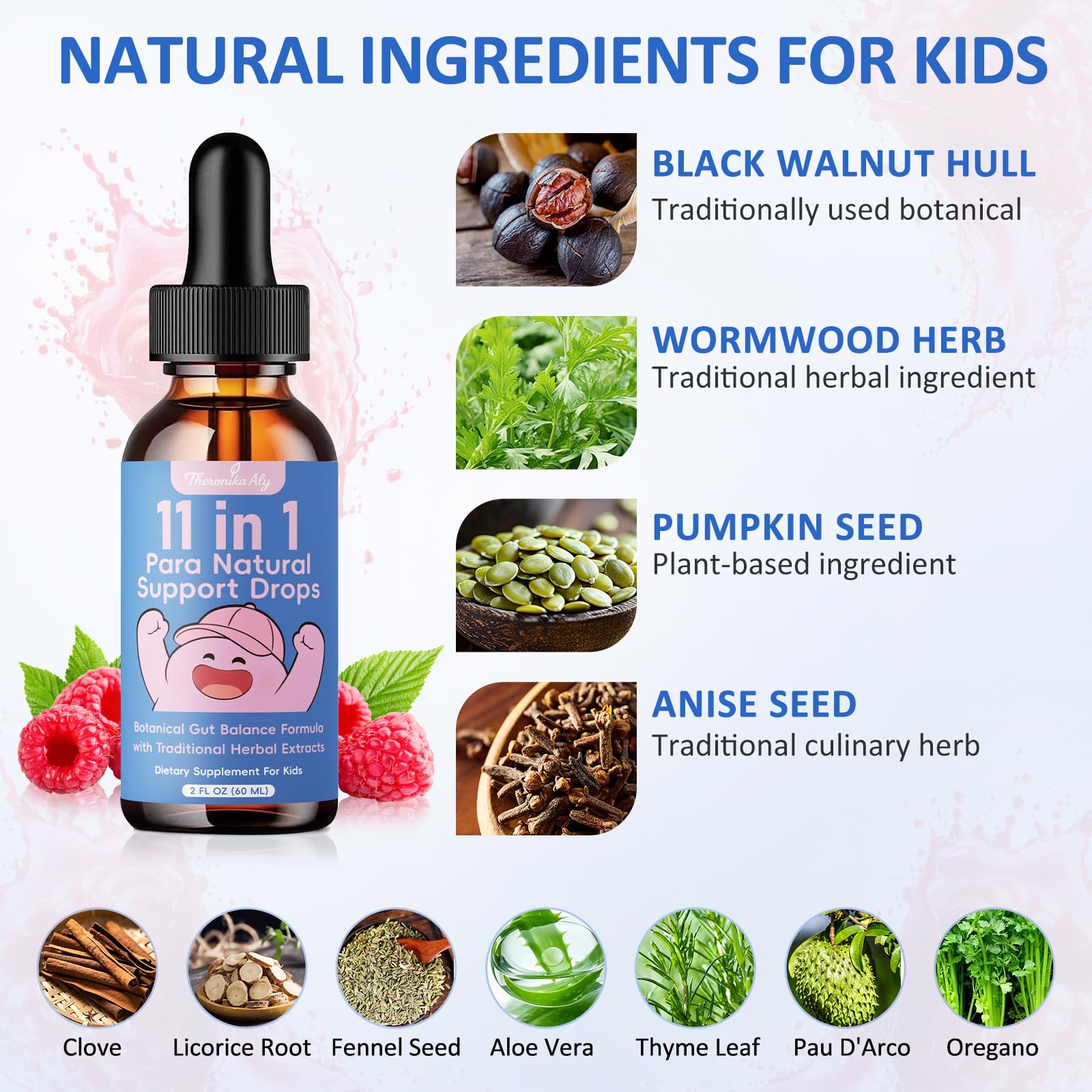 Theronika Aly Parasite Cleanse for Humans & Kids – Advanced Herbal Blend with Black Walnut, Wormwood, Clove, Digestive & Gut Balance Support, Alcohol-Free Liquid Drops, 30 Servings Theronika Aly buy australia supplements