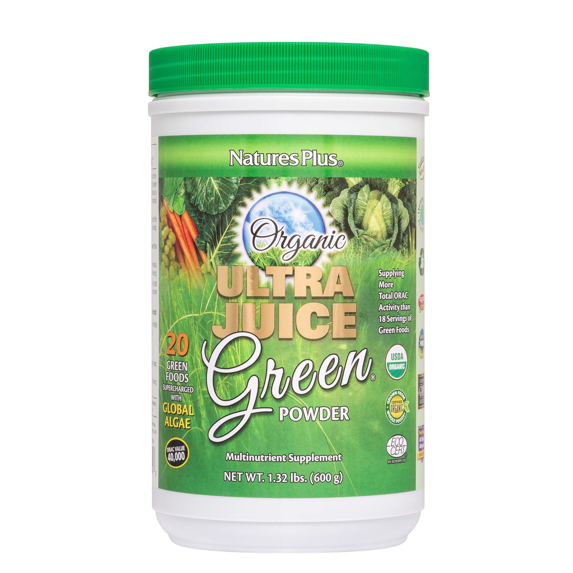 NaturesPlus Ultra Juice Green Drink - 1.32 lb - Supports Immune Health, Digestion & Energy Production - Organic, Non-GMO, Vegan, Gluten Free - 60 Servings NaturesPlus buy australia supplements