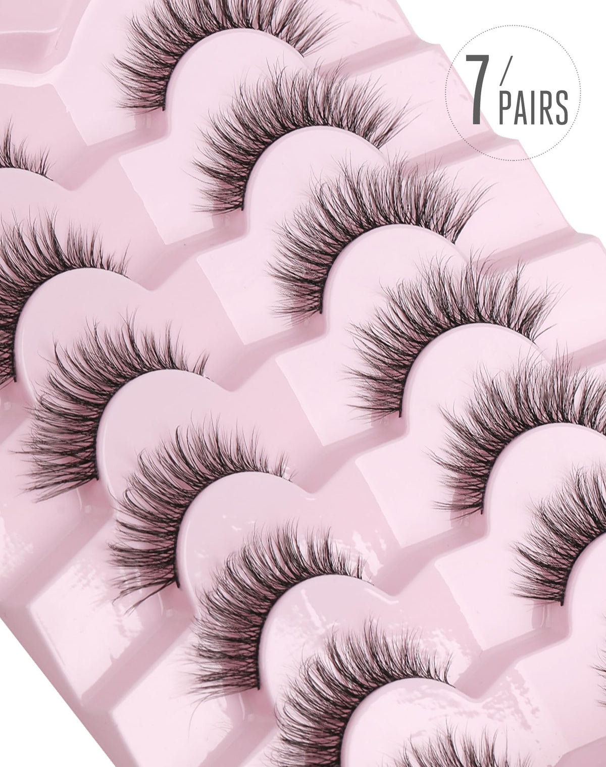 Onlyall Natural Lashes Wispy Lashes Natural Look False Eyelashes Flared Eyelashes 7 Pairs D-K06 Onlyall