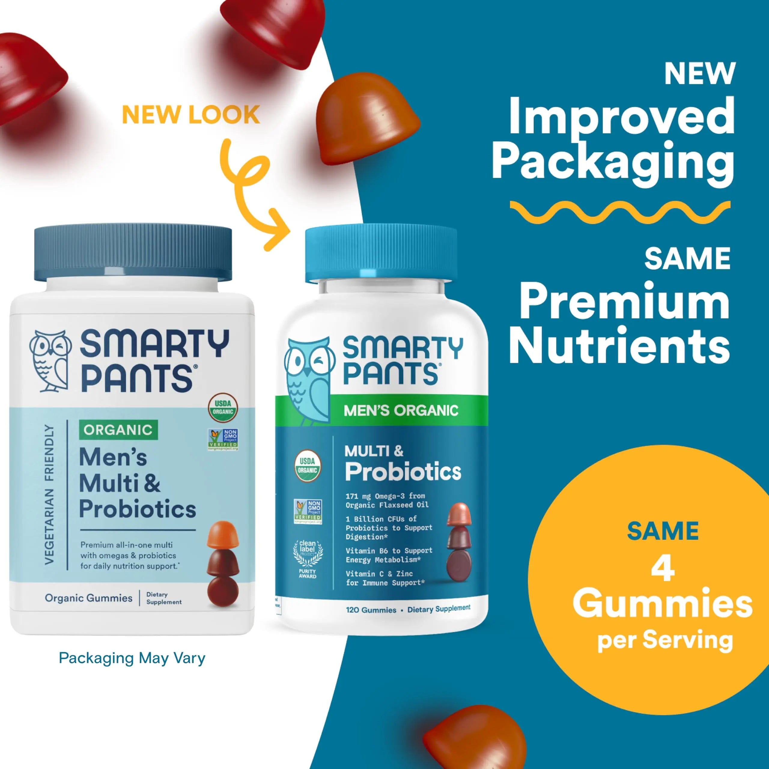SmartyPants Multivitamin for Men, Organic Gummies: Probiotics, CoQ10, Methylfolate, Omega 3 (ALA), Vitamin D3, C, Vitamin B12 SmartyPants buy australia supplements