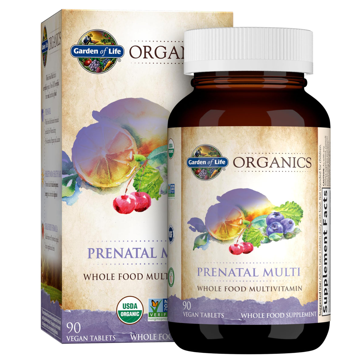 Garden of Life Organics Prenatal Multivitamin with Folate, B6, B12, D3 & Iron – Prenatal Vitamins for Women with Energy Metabolism Support for Healthy Fetal Development Garden of Life