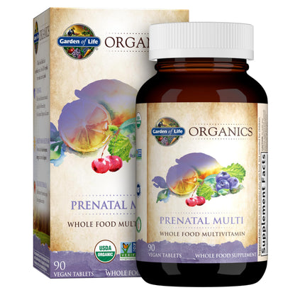 Garden of Life Organics Prenatal Multivitamin with Folate, B6, B12, D3 & Iron – Prenatal Vitamins for Women with Energy Metabolism Support for Healthy Fetal Development Garden of Life