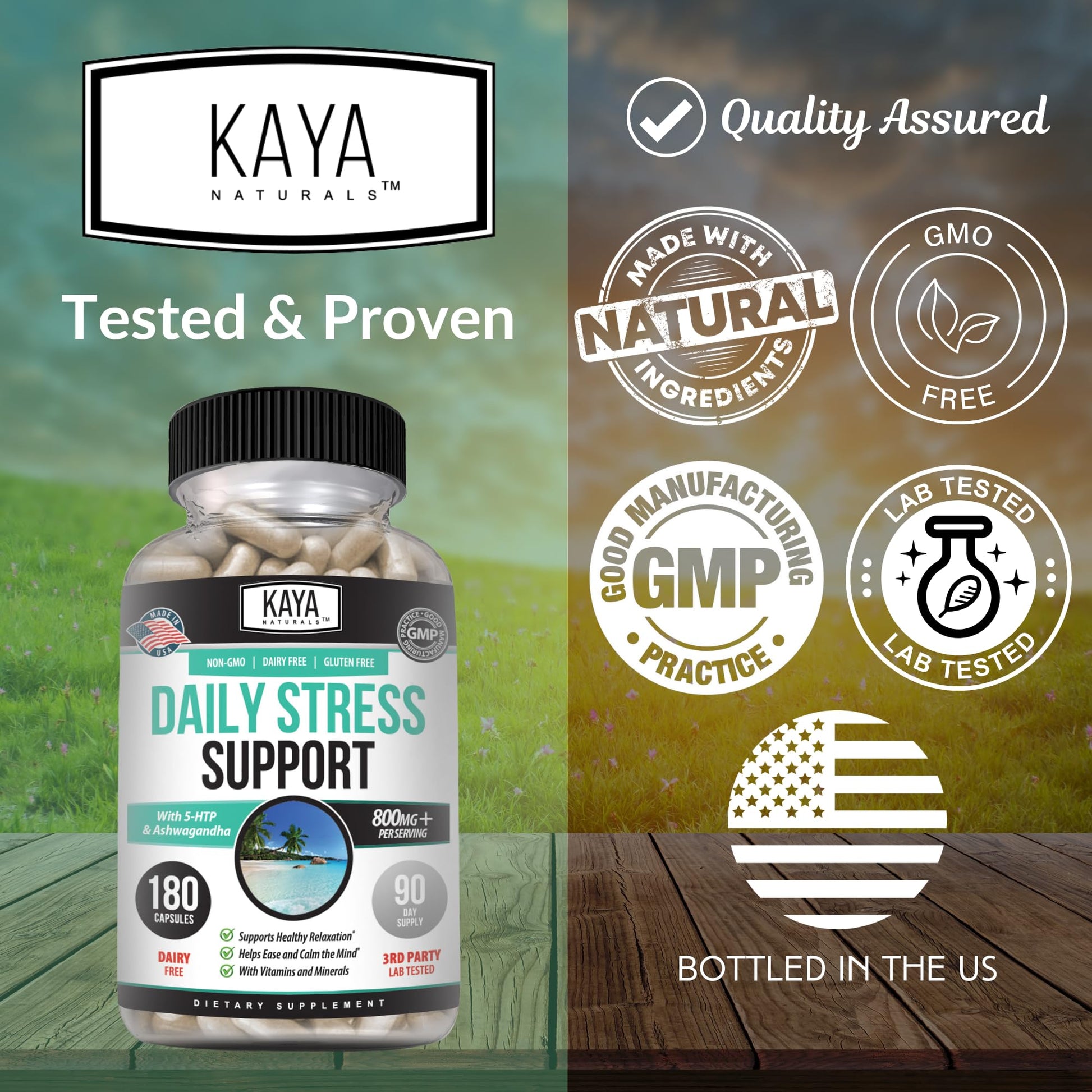 Kaya Naturals - Natural Herbal Support Vitamin Supplement are Designed to Help You find Balance and Relaxation in Your Daily Routine - Vitamin Supplement - 180 Capsules Kaya Naturals buy australia supplements