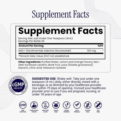 Rho Nutrition Liposomal NAD+ Liquid Supplement | High Absorption Formula, Active NAD+, Cellular Health, Healthy Aging & Energy Metabolism, 30 Servings Gsupps Australia