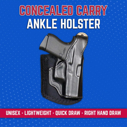 Desantis Die Hard Ankle Rig - Fits Glock 43 & More - Right Hand Draw, Black Gsupps Australia