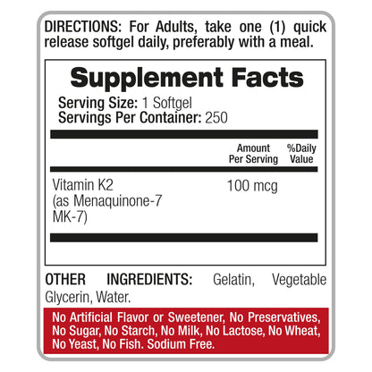FITO MEDIC'S Lab | Vitamin k2 | k2 Vitamin Supplement | Vitamin k | 250 softgels | 100 mcg | FITO MEDIC'S