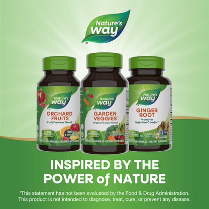 Nature’s Way Garden Veggies, Vegetable Supplement Capsules, Plant-Powered Powder Blend Made with 12 Different Vegetables, Green Superfood Veggie Blend Nature's Way