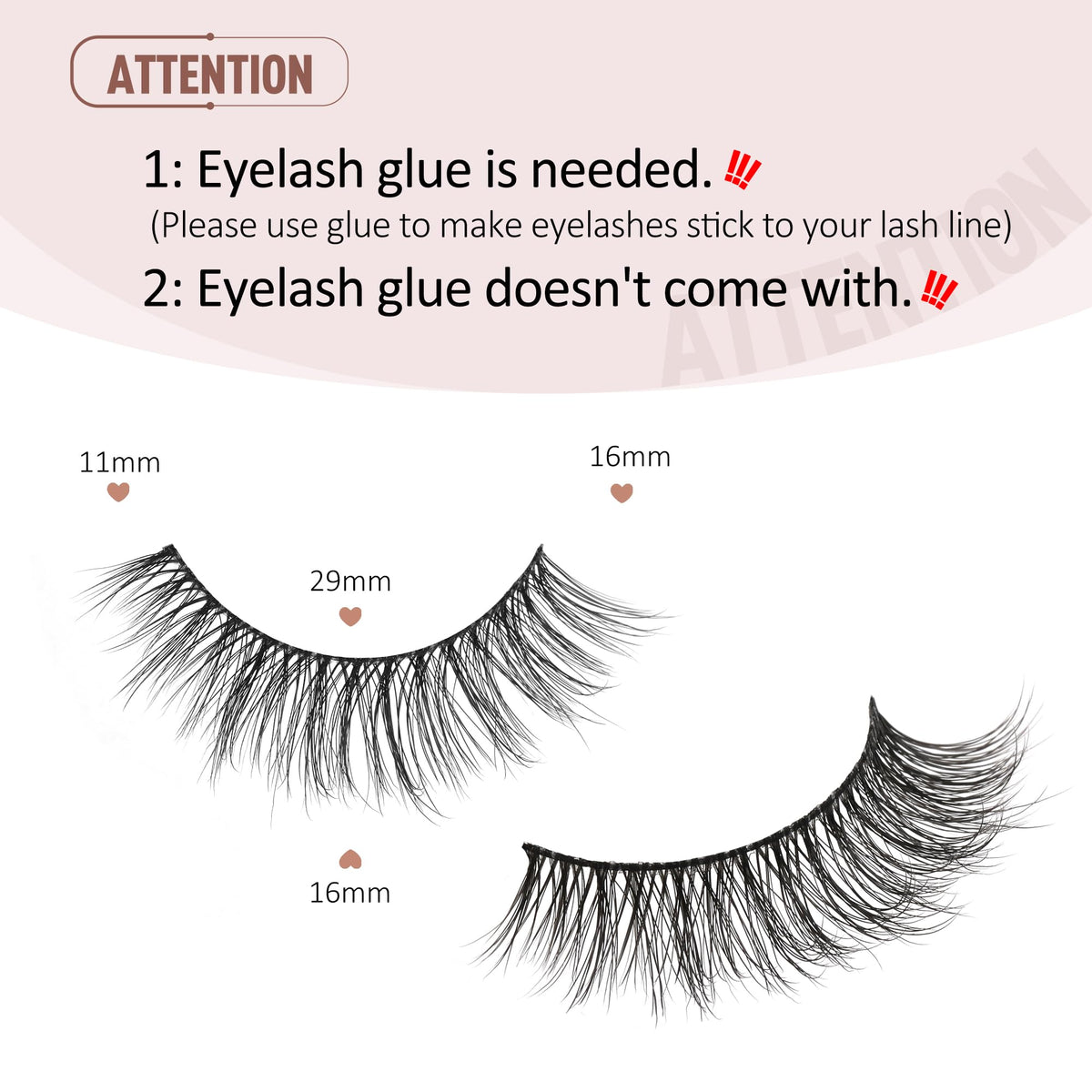Onlyall Natural Lashes Wispy Lashes Natural Look False Eyelashes Flared Eyelashes 7 Pairs D-K06 Onlyall