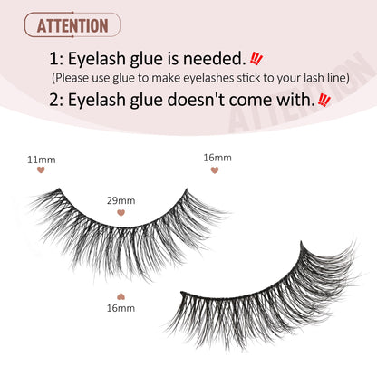 Onlyall Natural Lashes Wispy Lashes Natural Look False Eyelashes Flared Eyelashes 7 Pairs D-K06 Onlyall