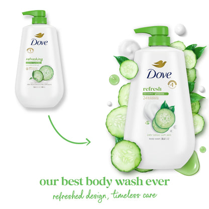 Dove Body Wash Body Wash Refresh Cucumber & Green Tea 30.6 oz, Sulfate Free Dove