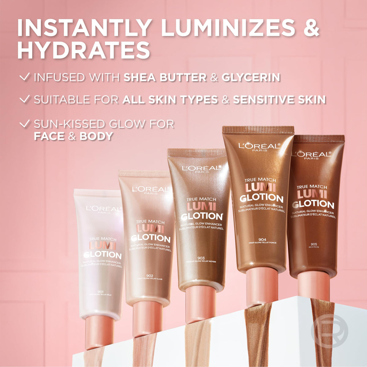 L'Oreal Paris Makeup True Match Lumi Glotion, Natural Glow Enhancer, Illuminator Highlighter, Bronzing Drops For a Sun-Kissed Glow, 903 Medium L'Oreal Paris