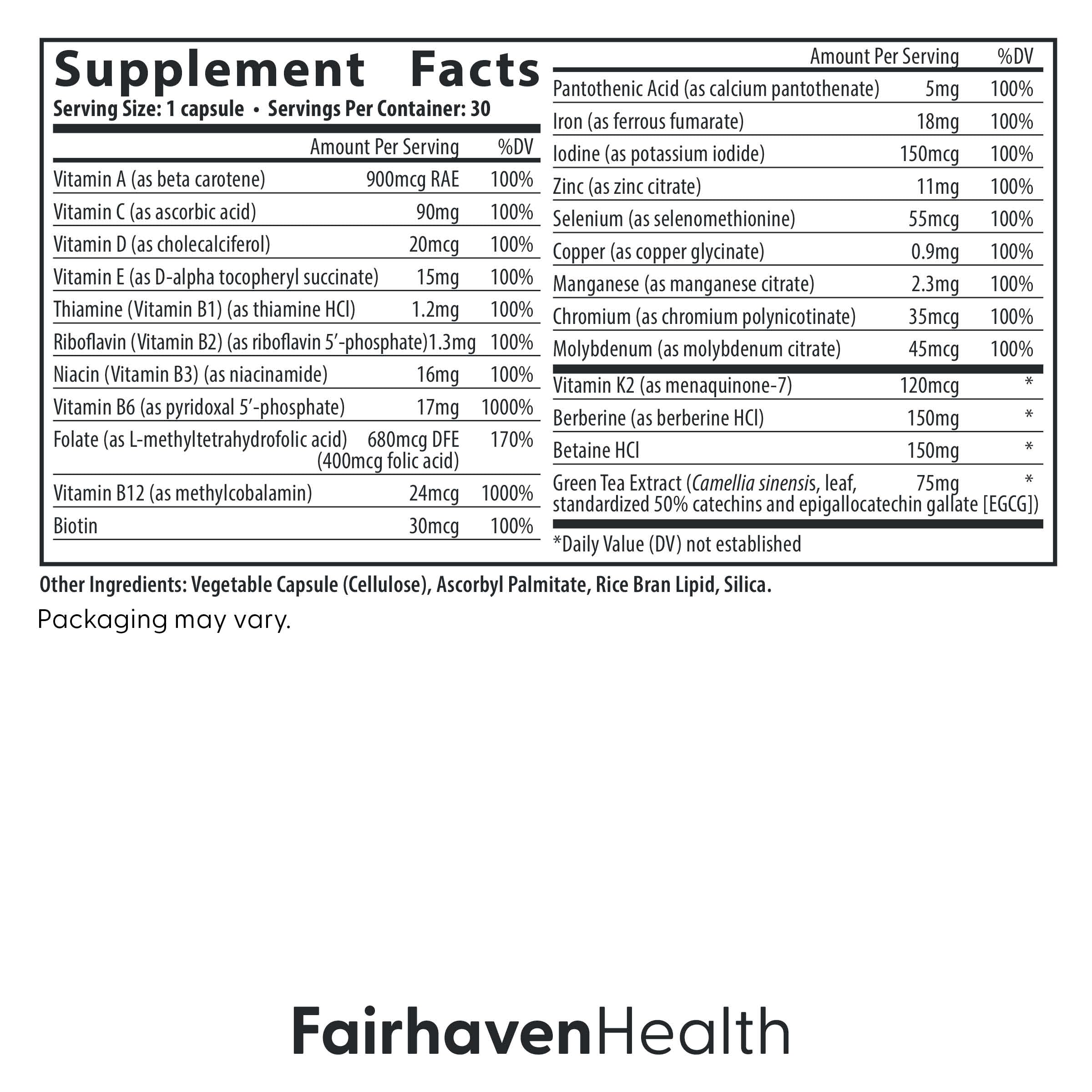 Fairhaven Health Menopause Multivitamin Essentials | Hormone Free Menopause Supplements for Women | Methylated Multivitamin for Women 50 and Over | Non-GMO | Perimenopause Supplements | 30 Capsules Fairhaven Health buy australia supplements