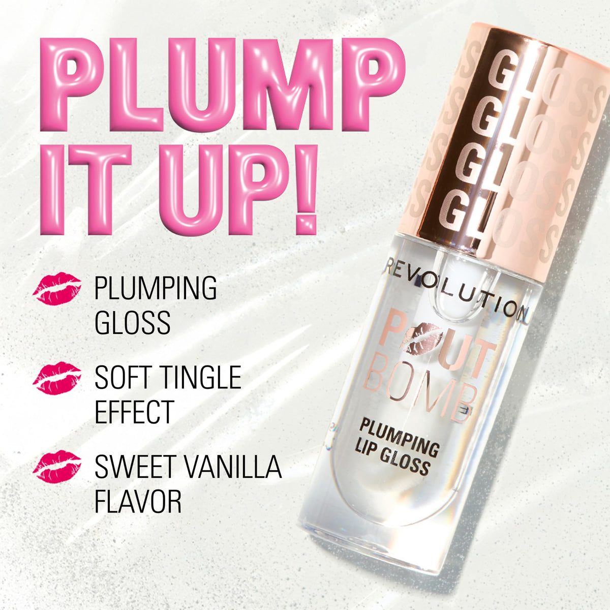 Revolution Pout Bomb Plumping Lip Gloss, Glaze Clear Revolution Beauty London