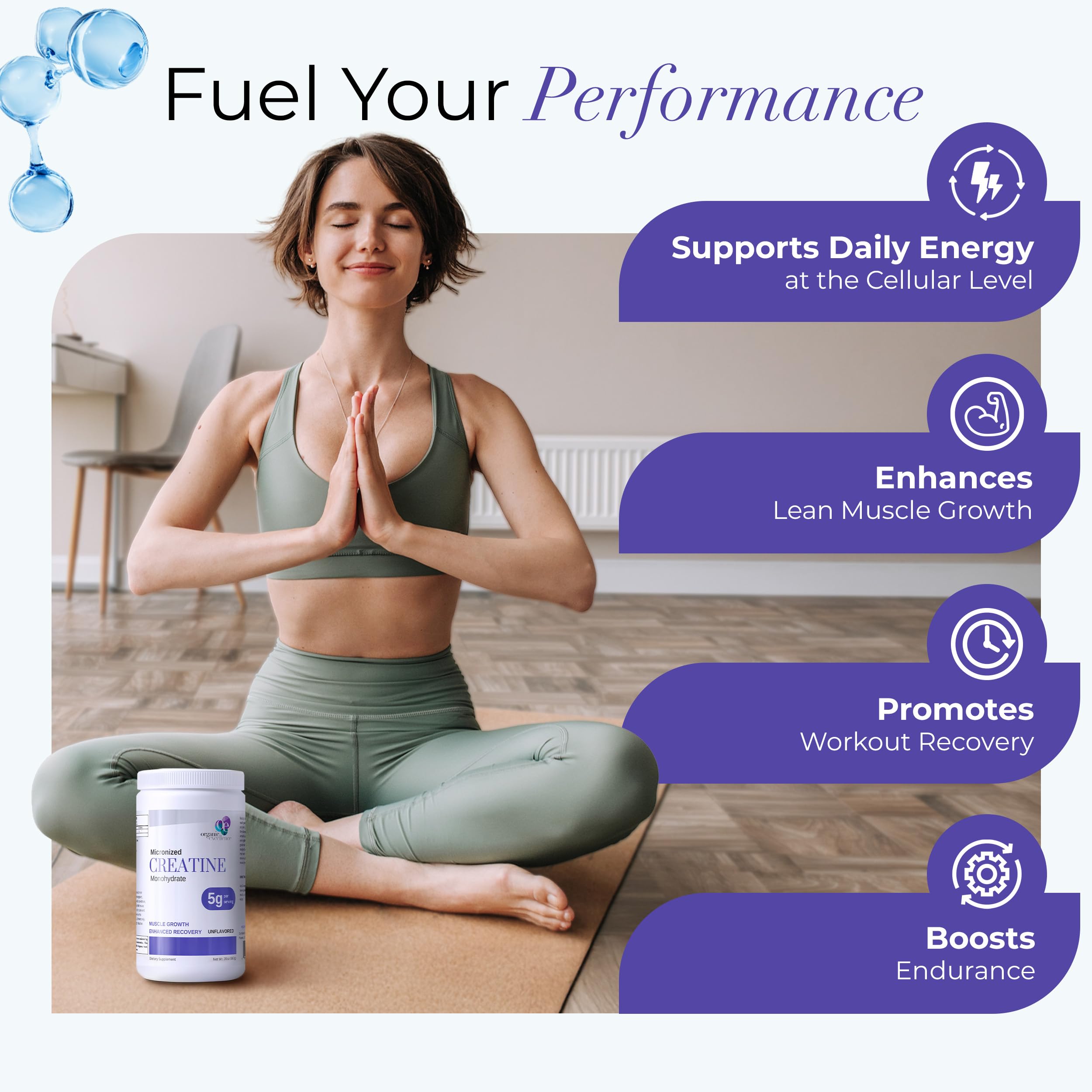 Organic Excellence Creatine Monohydrate – Micronized Creatine Powder for Muscle Growth, Strength & Recovery – Unflavored, 115 Servings Organic Excellence buy australia supplements