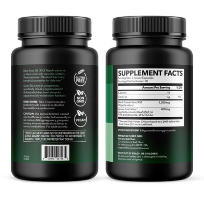 Black Seed Oil Capsules, Vegan, Non-GMO, Cold-Pressed Nigella Sativa, 90ct | 1500mg Per Serving Black Cumin Supplement for Skin Health, Immune Function, and Digestive Health, Unflavored, 30 Servings Gsupps Australia