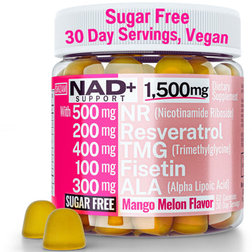 1500mg NAD+ Sugar Free Gummies | NAD + Plus NR TMG ALA Trans-Resveratrol Fisetin Supplements | Nicotinamide Riboside Trimethylglycine Alpha Lipoic Acid Betaine Pills Capsules Tincture Supplement Alt SHIZAM buy australia supplements