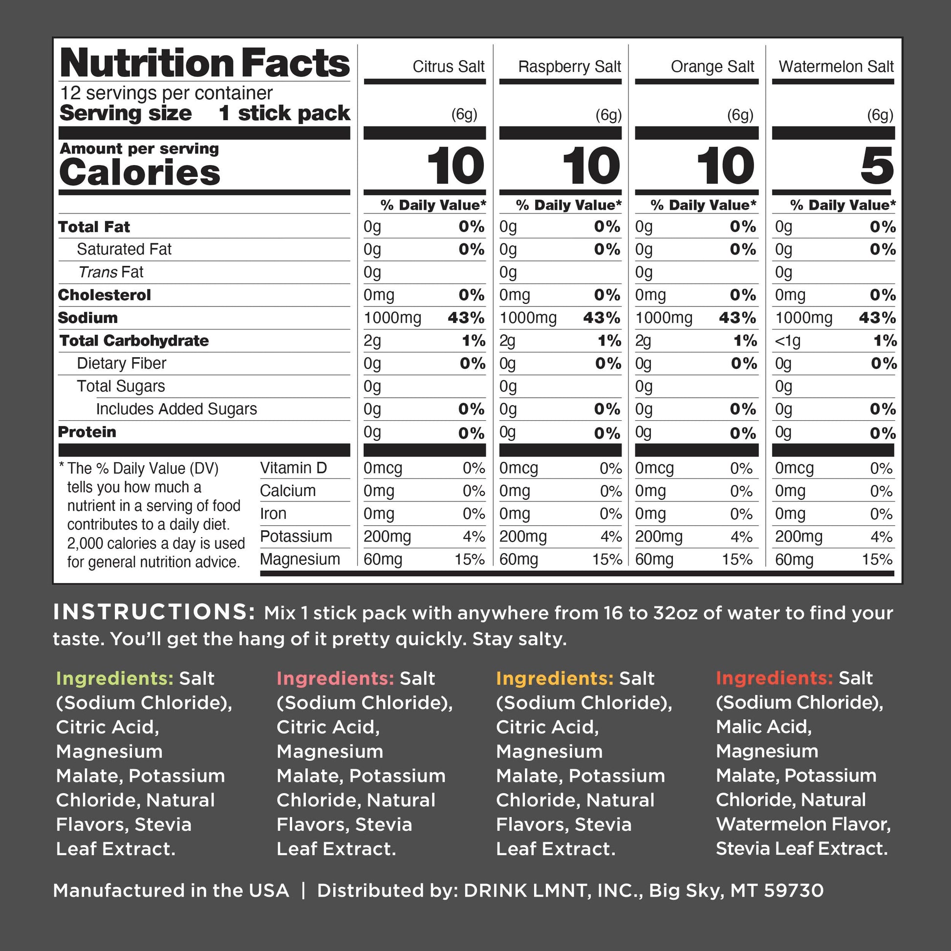 LMNT Zero Sugar Electrolytes - Variety Pack | Drink Mix | 12-Count Drink LMNT buy australia supplements