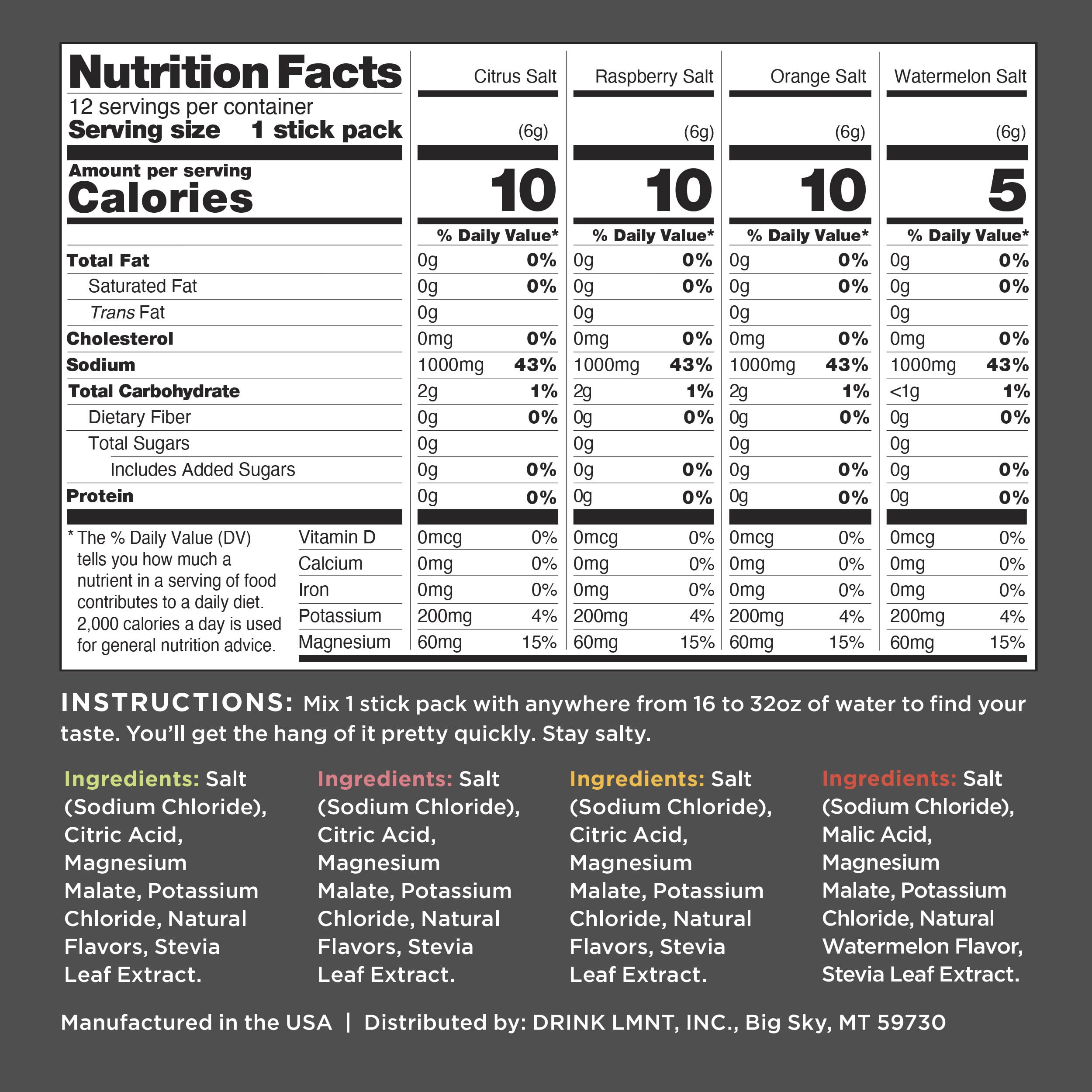 LMNT Zero Sugar Electrolytes - Variety Pack | Drink Mix | 12-Count Drink LMNT buy australia supplements