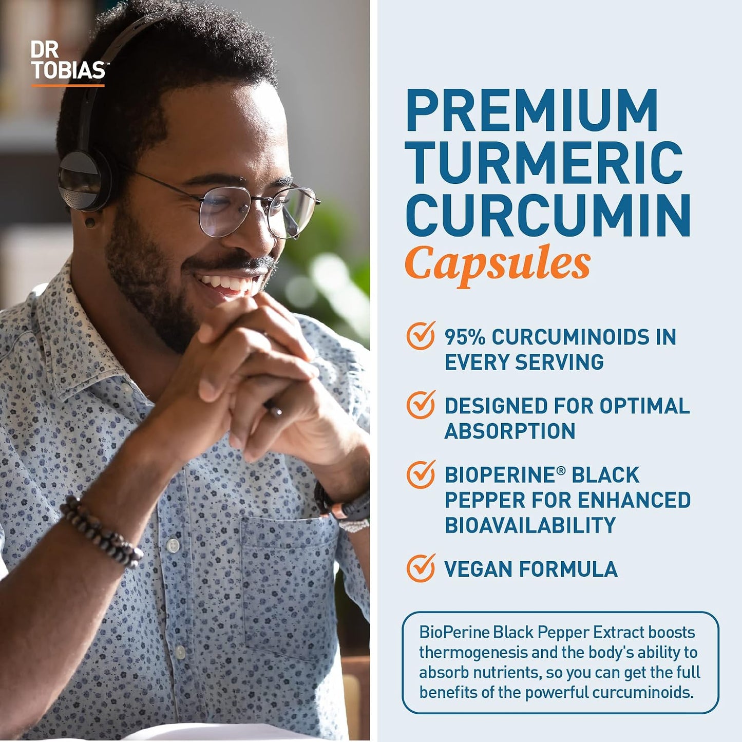 Dr. Tobias Adult Multivitamin & Turmeric Curcumin, Energy, Immune Health, Bone & Joint Support, Vegan, Non-GMO