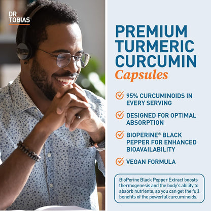 Dr. Tobias Adult Multivitamin & Turmeric Curcumin, Energy, Immune Health, Bone & Joint Support, Vegan, Non-GMO