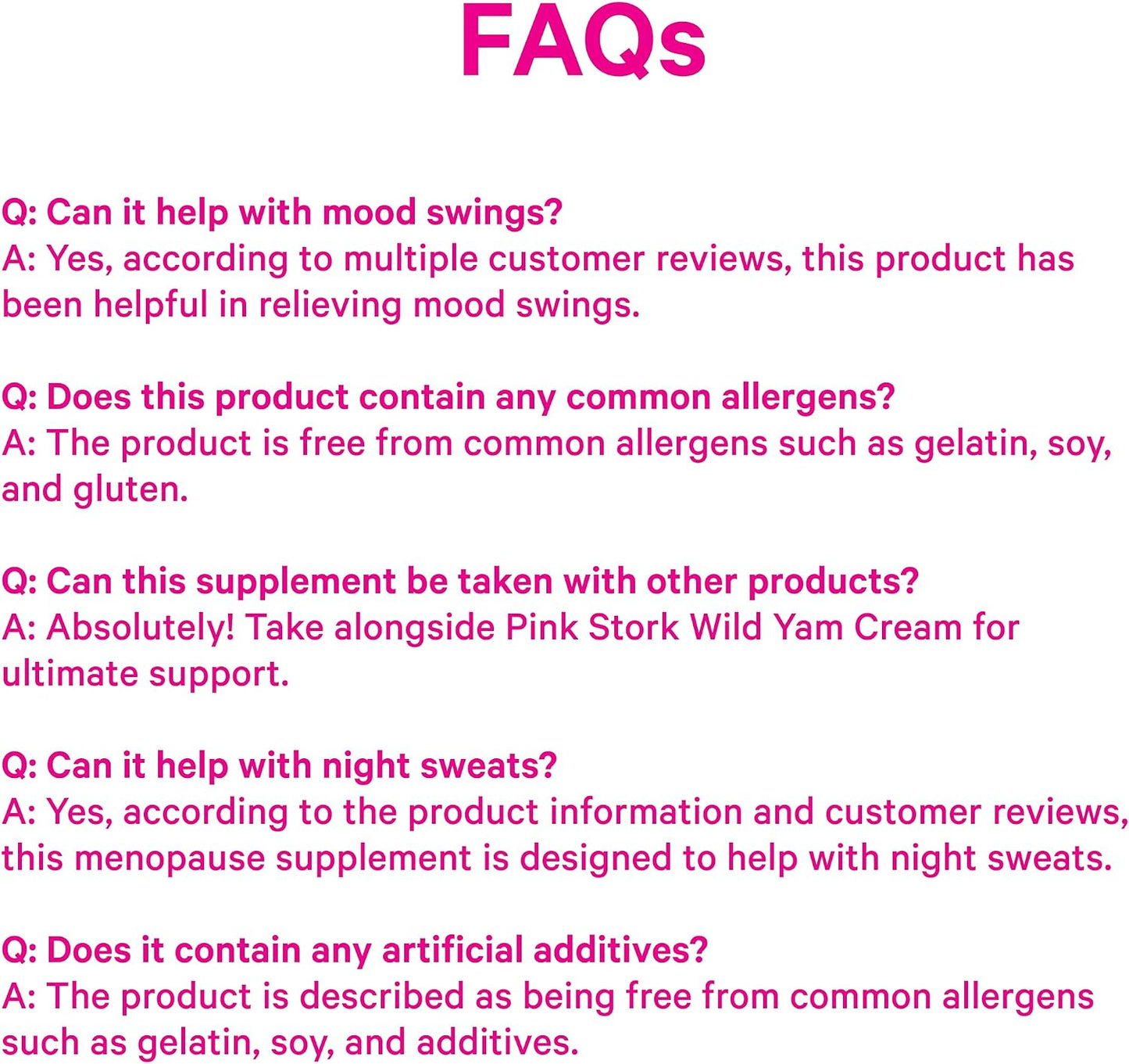 Pink Stork Menopause Support for Women, 60 Capsules | Hot Flash, Mood, Sleep, Weight, Cortisol & Hormonal Balance, Vegan, Estrogen-Free Perimenopause Support, Ashwagandha + Maca