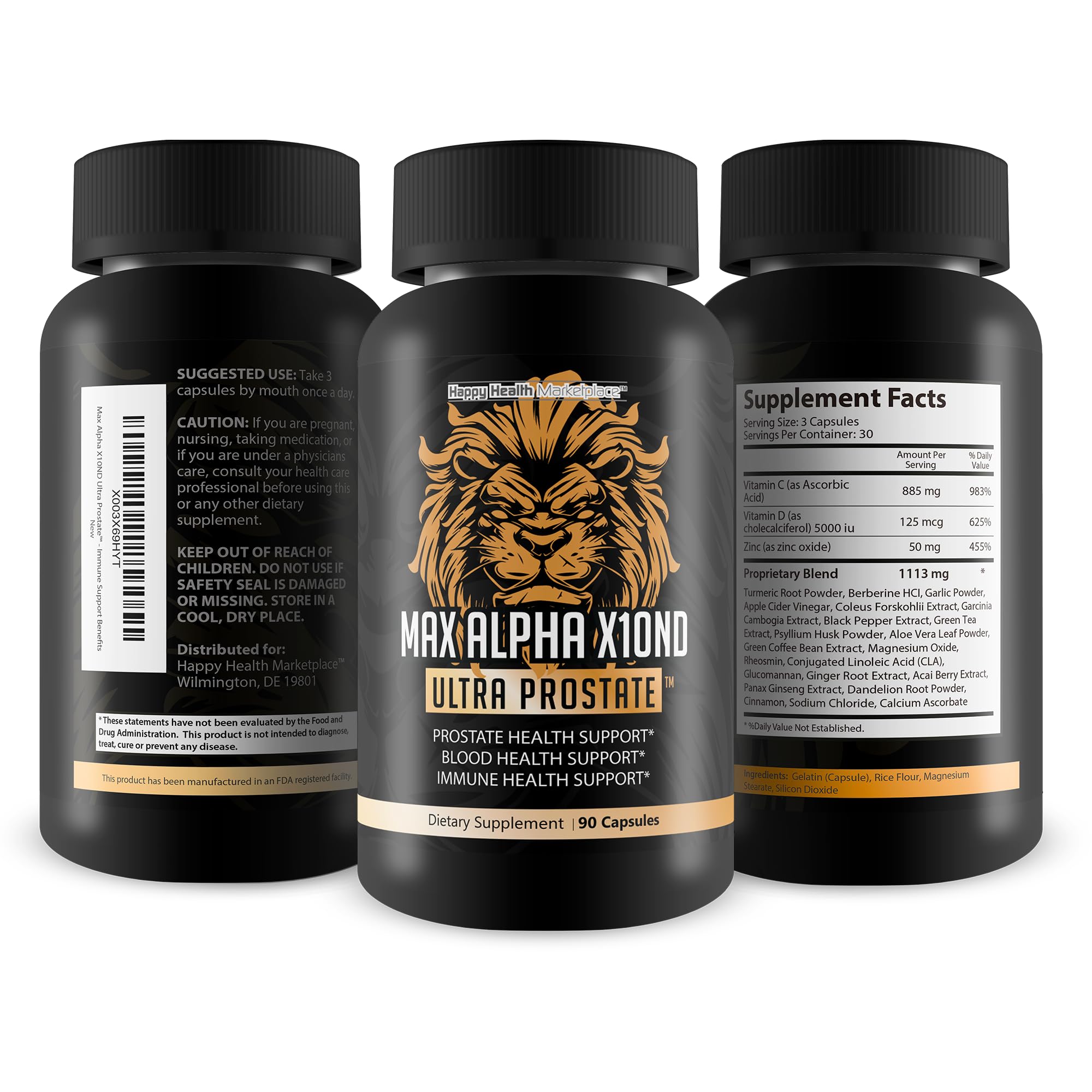 Max Alpha X10ND Ultra Prostate - T Prostate Support for Men - Promote Energy & Endurance - Blood Flow Support for Prostate Health with Vitamin D, Ginseng, Green Tea, & Zinc - Immune Support Benefits Happy Health Marketplace buy australia supplements