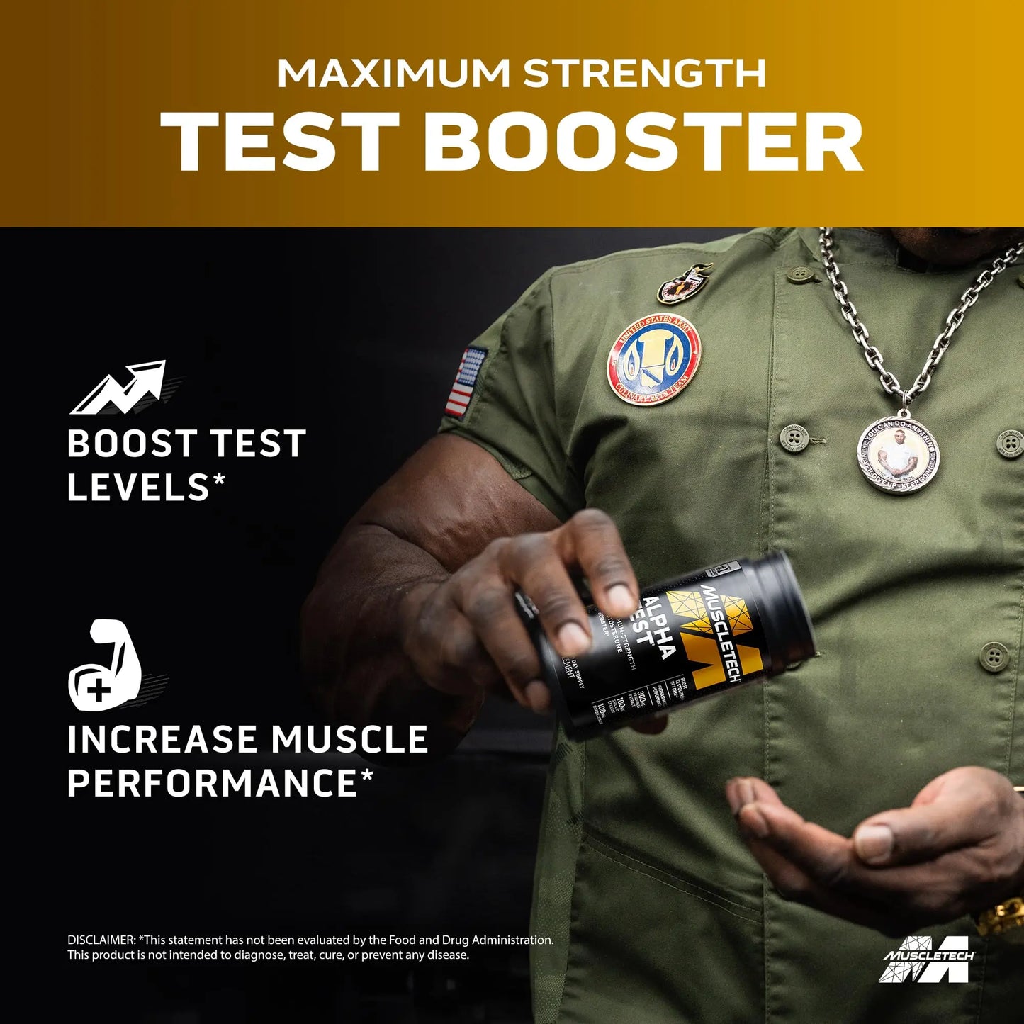 MuscleTech Testosterone Booster for Men, AlphaTest - T-Boost Mens Supplement with Tribulus Terrestris & Boron - Daily Male Gym Workout Supplements MuscleTech