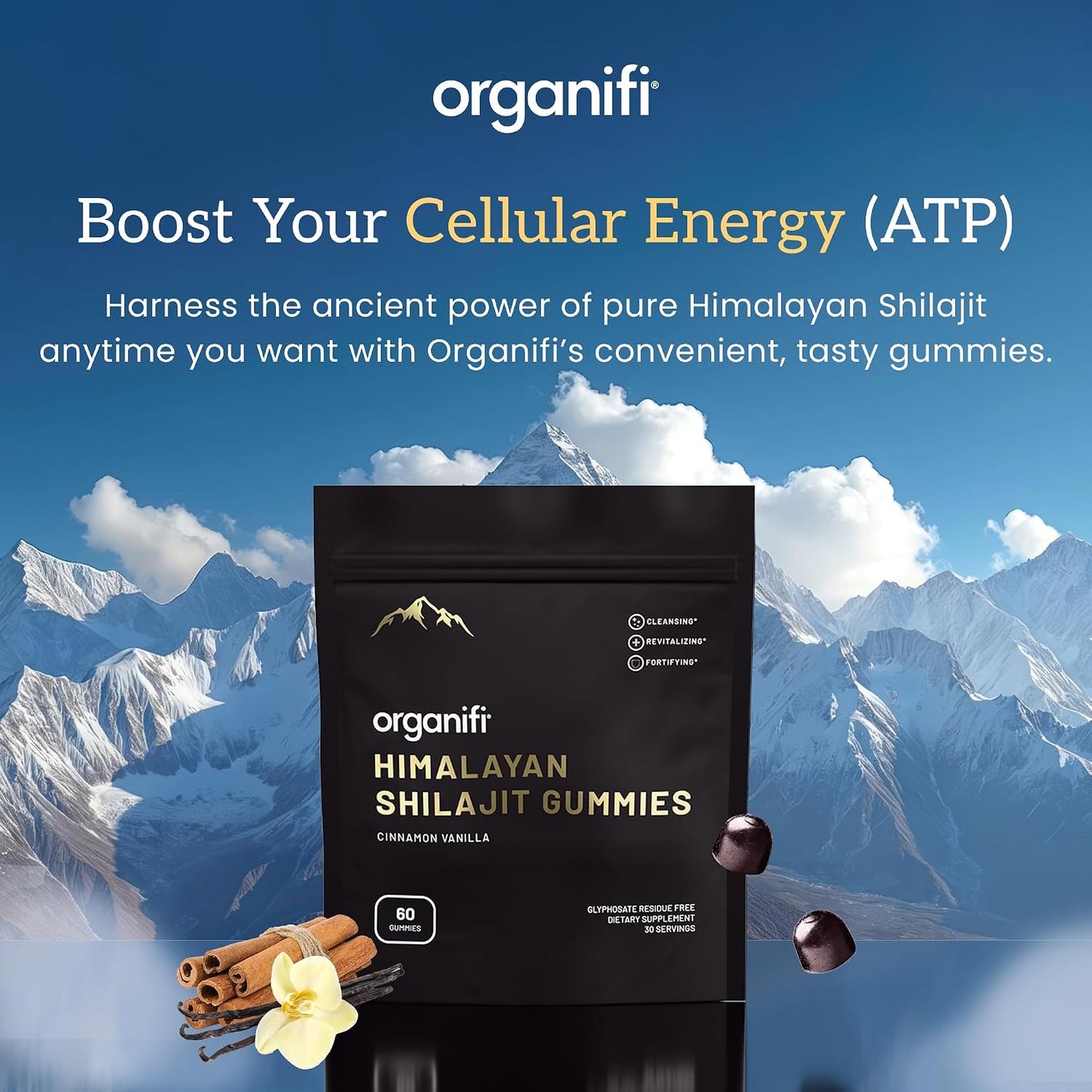 Organifi Shilajit Gummies - Himalayan Shilajit for Men and Women with PrimaVie Shilajit, 40-Plus Trace Minerals, and More - Hormone Balancer, Boosts Cellular Energy, Beats Fatigue, and More, 60 Count Gsupps Australia