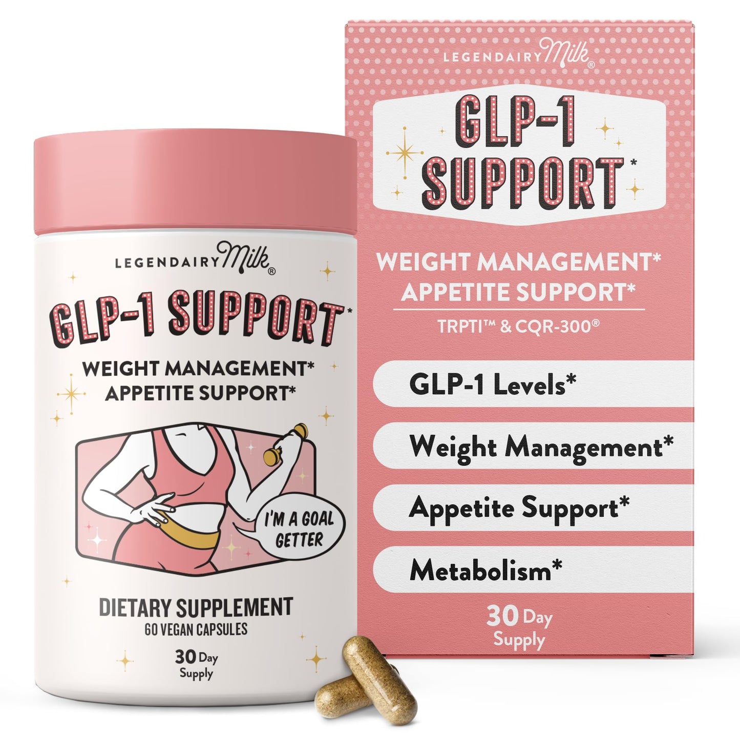Plus Supplement for Weight Management Appetite Control for Women w Trpti OEA, CQR-300 & Chromium, Supports Natural Fullness Signals & Hunger, Metabolism Support Supplement Legendairy Milk 1-Pack Legendairy Milk