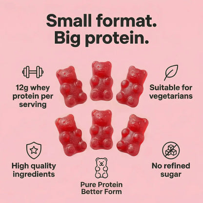 FUELE+ Protein Gummies – 12g High Protein Snack, Mixed Berry Flavor, No Added Sugar, Whey Protein Gummies, Supports Muscle Recovery, Post Workout Supplement FUELE+