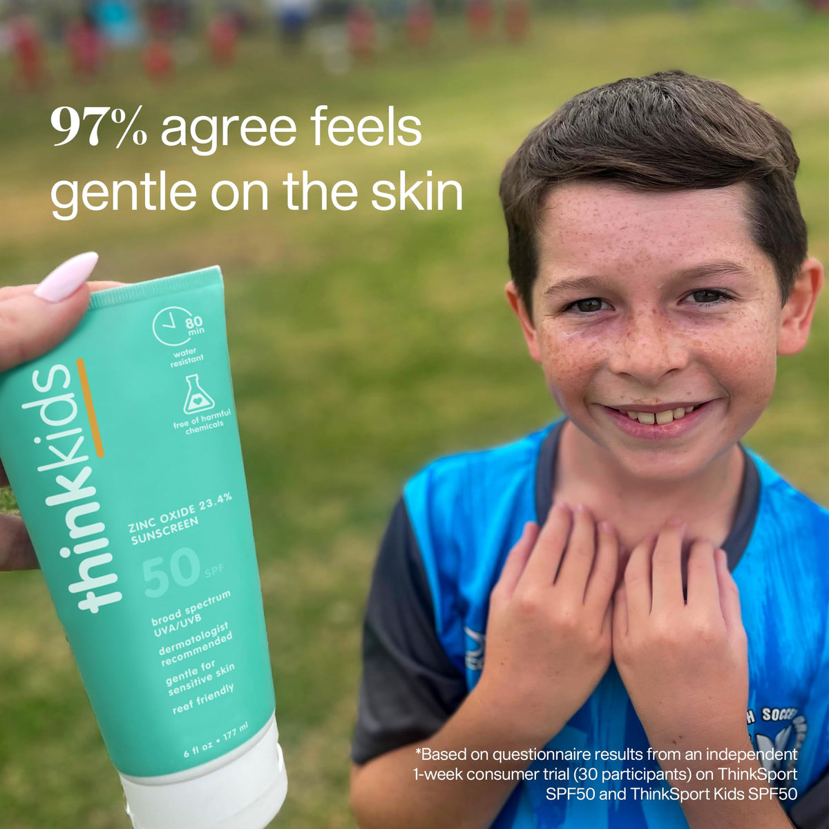 Thinkkids Kids Sunscreen SPF 50+, Mineral Formula, Water Resistant, 6 Fl Oz THINK