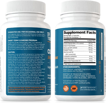 Dr. Tobias Colon 14 Day Cleanse and Colon Everyday Health, Advanced Gut Cleanse Detox & Daily Digestive Support with Psyllium Husk Fiber Powder, Digestive Wellness Bundle, Non-GMO