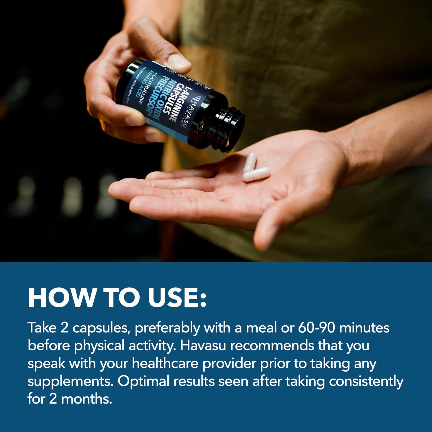 L-Arginine Capsules with L-Citrulline - Nitric Oxide Supplement - L Arginine and L Citrulline Blend - 120 Count - Vegan, Non-GMO Capsules for Performance HAVASU NUTRITION