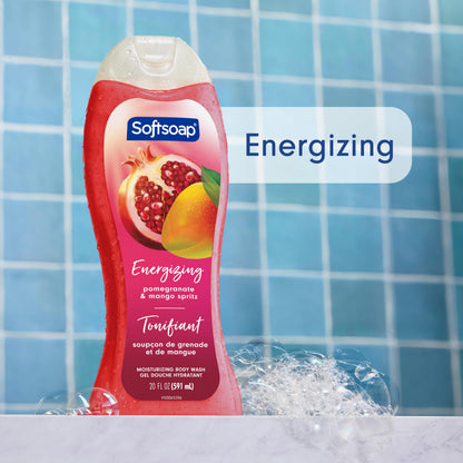 Softsoap Body Wash, Pomegranate & Mango Spritz Body Wash, 20 Fl Oz (Pack of 4) Softsoap