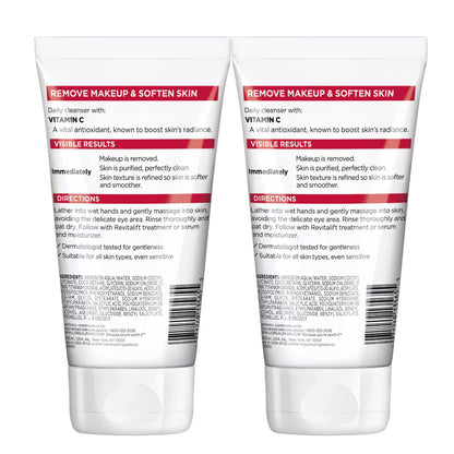 L'Oreal Paris Revitalift Daily Cream Cleanser, Gentle Makeup Remover Face Wash with Vitamin C 5 fl. oz (Pack of 2) L'Oreal Paris