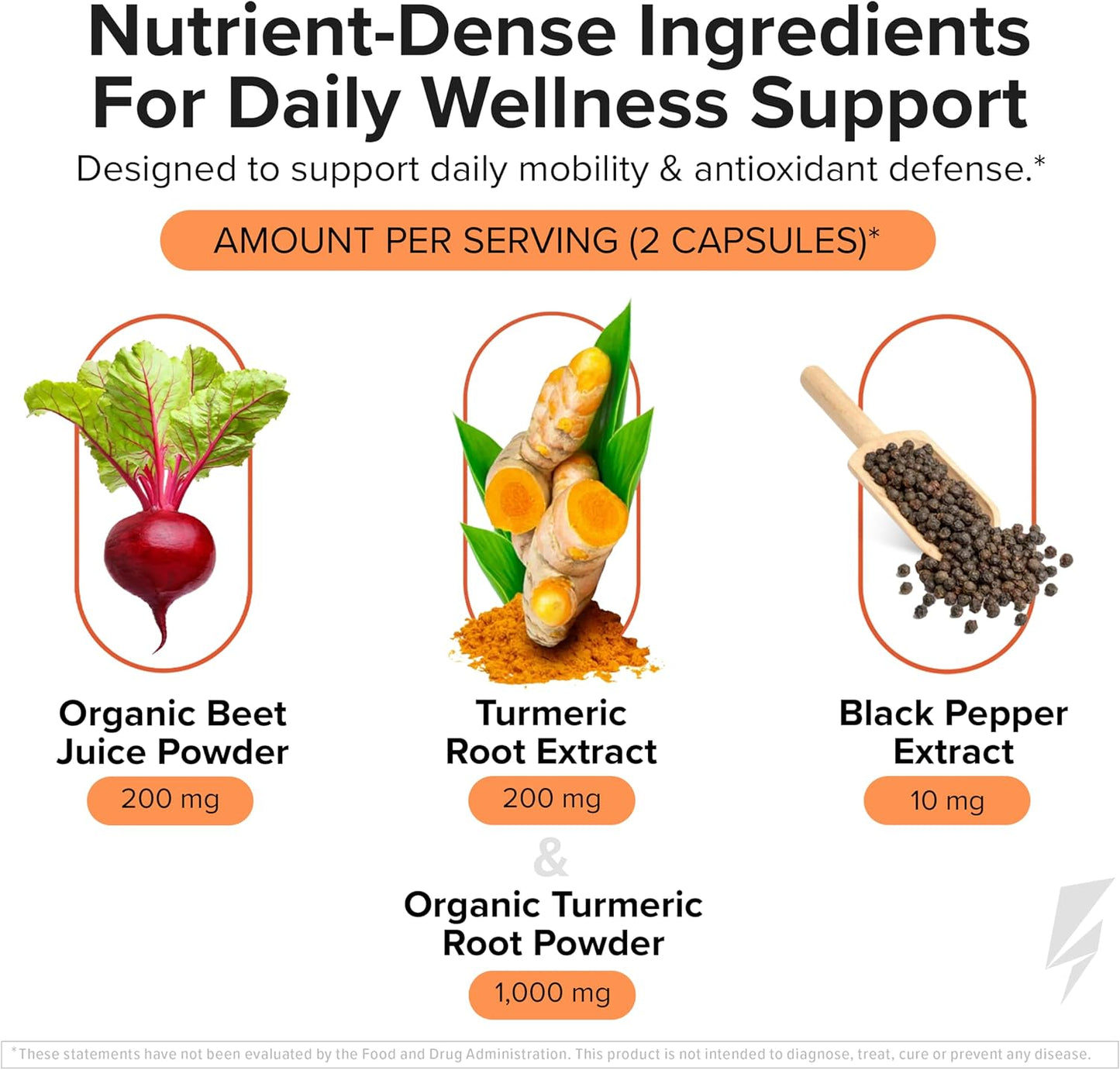 Inno Turmeric + Beet Root - Curcumin Turmeric Powder with Black Pepper & Beet Root Supplement - Supports Digestive Health, Circulation, Bone & Brain Health, Energy and Daily Wellness (60 Capsules)