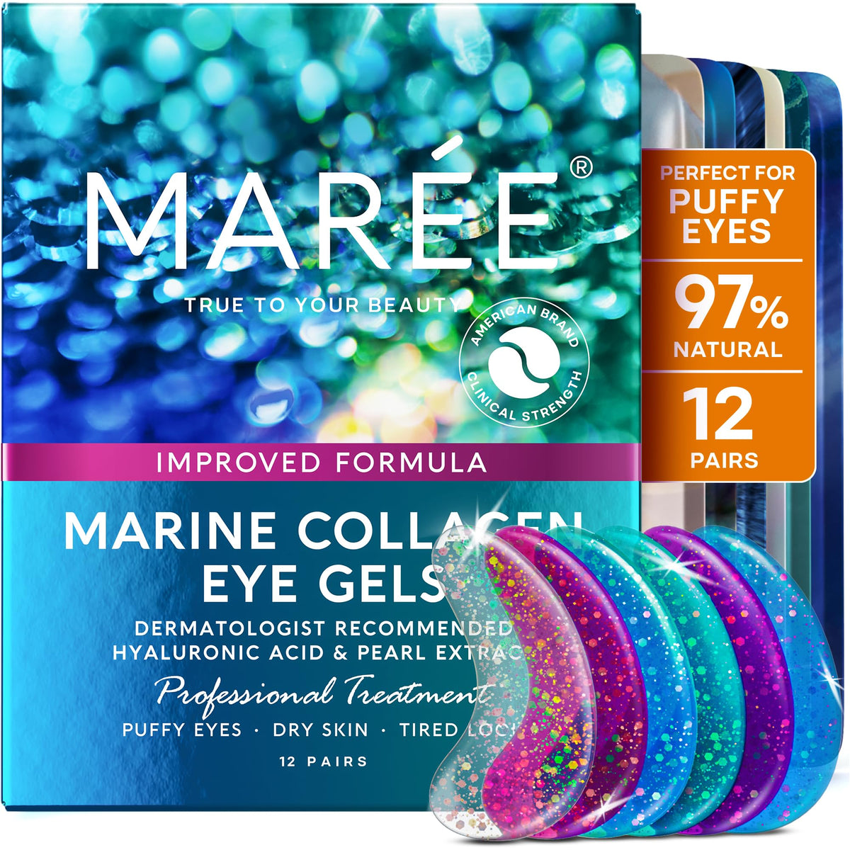 MAREE Eye Gels - Under Eye Patches for Puffy Eyes with Hyaluronic Acid MAREE