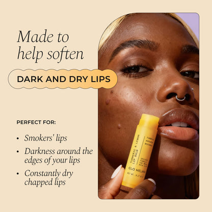 Glo Melanin Natural Lemon & Turmeric Lip Balm - Brighten, Nourish Dark Lips Glo Melanin