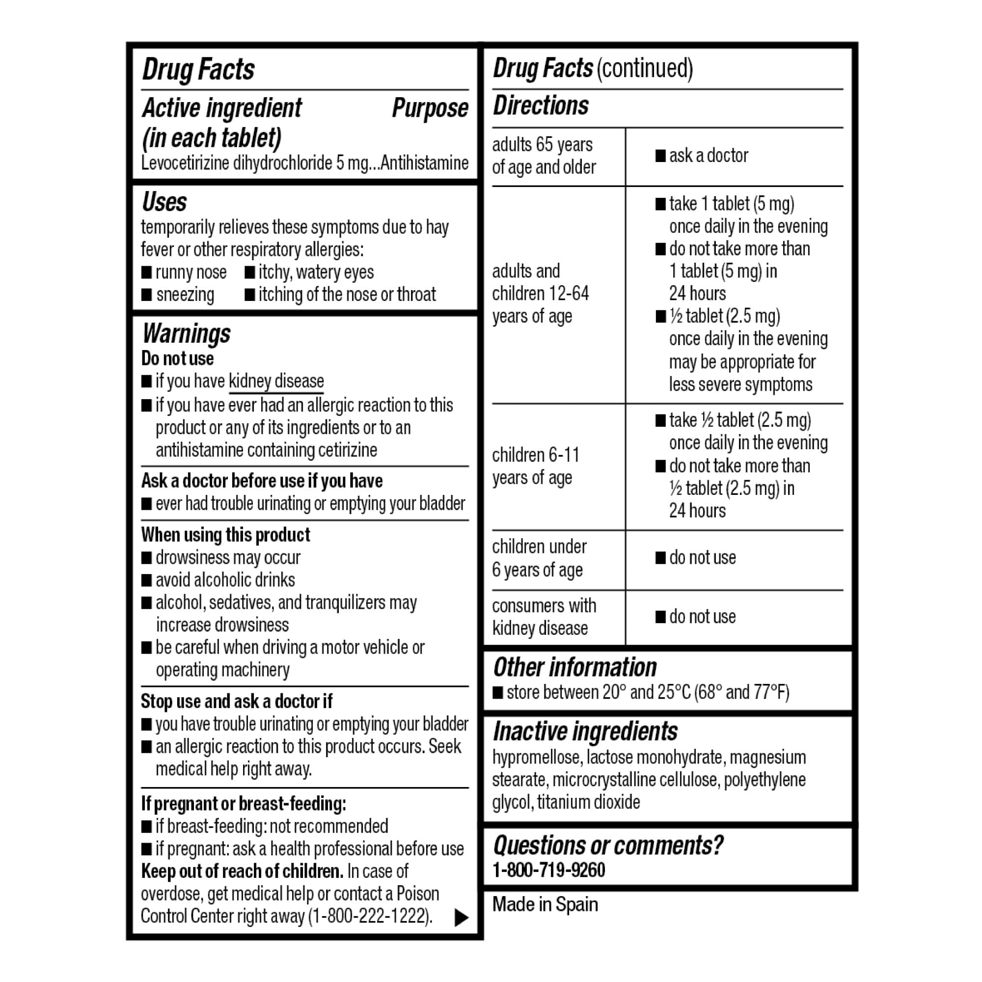 Good Sense Levocetirizine Dihydrochloride Tablets, Antihistamine, 5 mg, 35 Count (Pack of 1) GoodSense buy australia supplements
