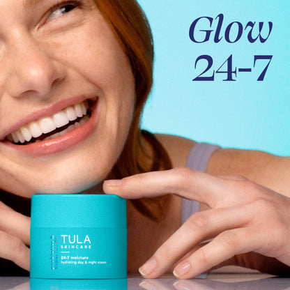 TULA Skin Care 24-7 Hydrating Day & Night Cream - Anti-Aging Moisturizer for Face, Contains Watermelon & Blueberry Extract, 1.5 oz. TULA