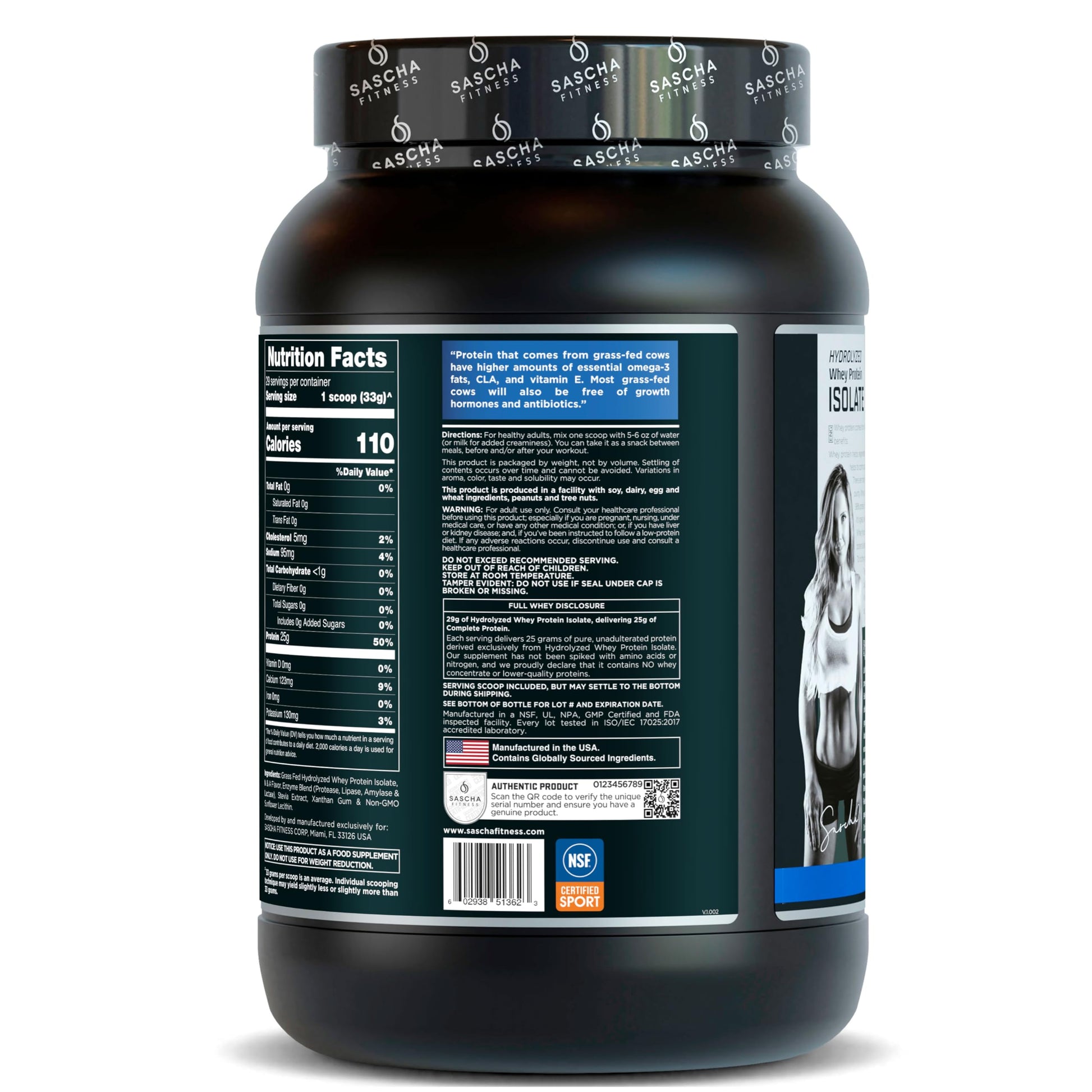 SASCHA FITNESS Hydrolyzed Whey Protein Isolate,100% Grass-Fed (2 Pounds, Vanilla) SASCHA FITNESS buy australia supplements