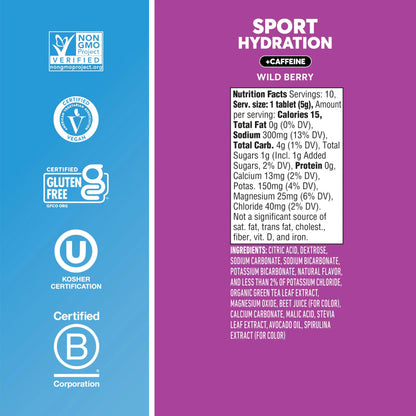 Nuun, Electrolyte Drink Tabs Energy Wild Berry, 8 Count, 1.9 Ounce Nuun