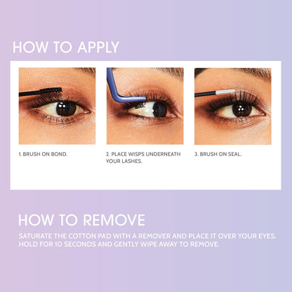 KISS Falscara DIY Eyelash Extension Bond & Seal Infused with Biotin & Vitamin E – Strong Gentle Comfortable Lash Adhesive for All Day Wear For Use With Falscara Lash Wisps, Remover, and Applicator KISS