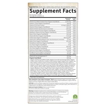 Garden of Life Organics Women's Multivitamin with Vitamin C, D3, Folate, B12, Biotin & Iron – Women's Multivitamin for Energy, Heart Health & Radiant Skin, USDA Organic, Non-GMO, Vegan, 120 Tablets Gsupps Australia