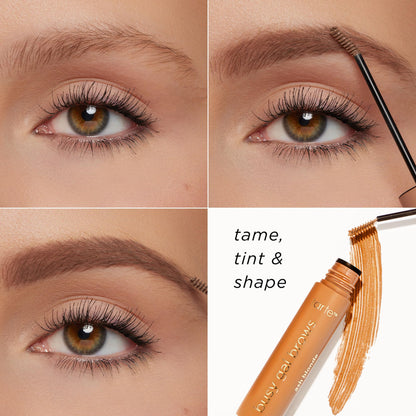 tarte busy gal tinted brow gel – 3-in-1 Waterproof Longwear Eyebrow Gel to Shape, Tint & Set Brows, Infused with Vitamin E, Vegan & Cruelty-Free, full size, med brown tarte