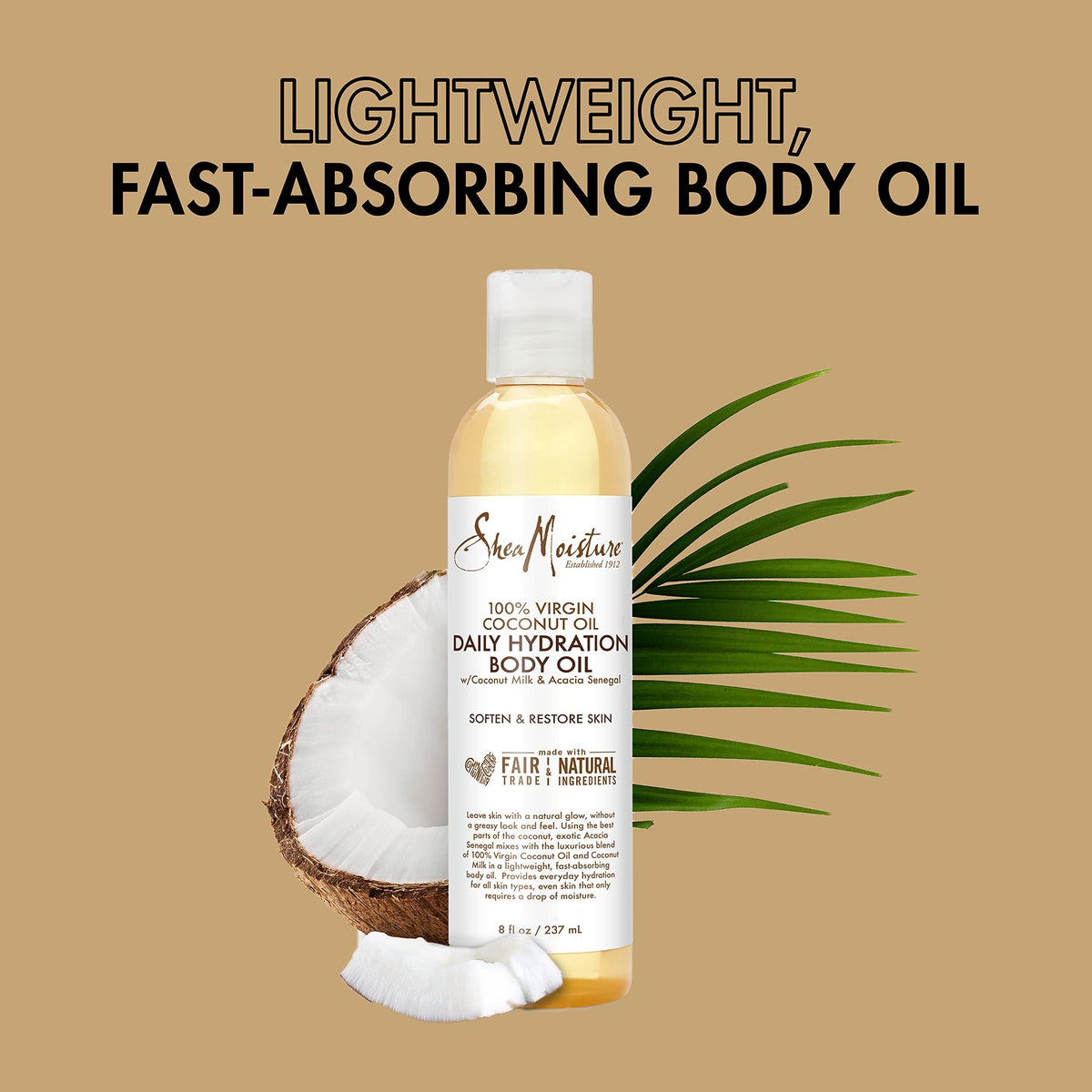 Shea Moisture Daily Hydration Body Oil Virgin Coconut Oil For Dry Skin Paraben Free 8 oz Shea Moisture