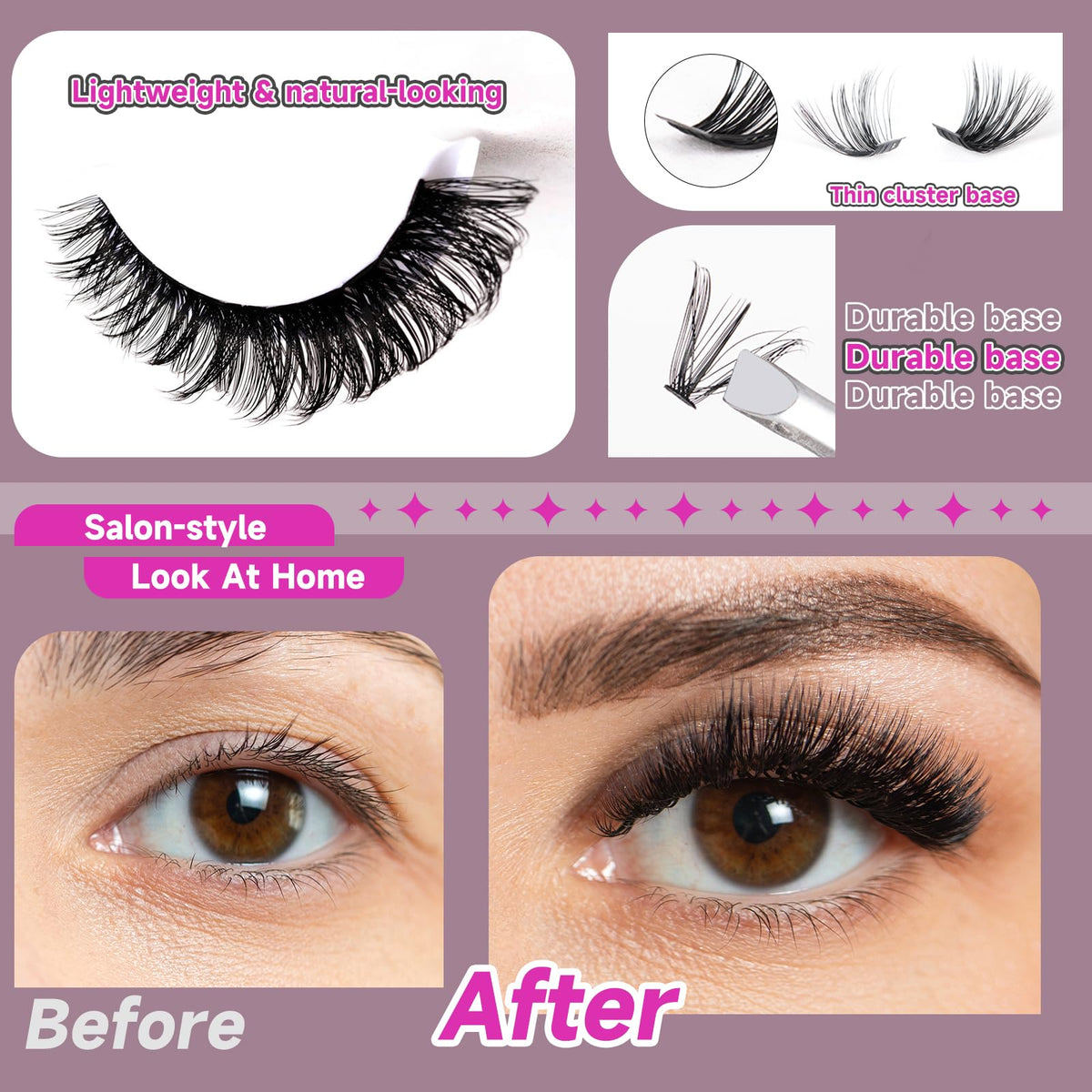 Ocean Pearl 320Pcs Lash Clusters Kit,Thick Eyelash Clusters, Eyelashes Ocean Pearl