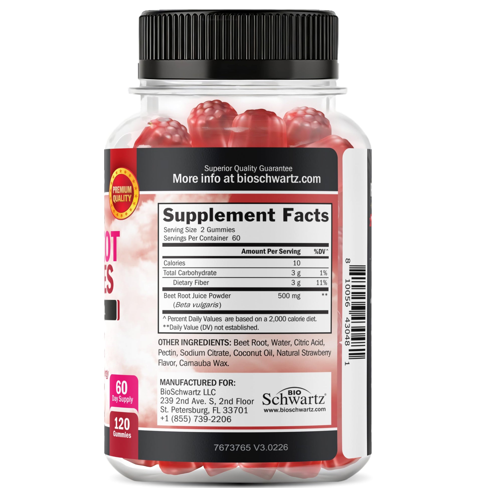 Sugar Free Beet Root Gummies - Nitric Oxide Gummies Infused with Coconut Oil for Highest Absorption - Supports Energy & Whole Body Health BioSchwartz buy australia supplements